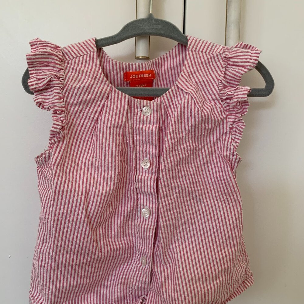 Joe Fresh Ruffled Sleeve Top, Size 3T